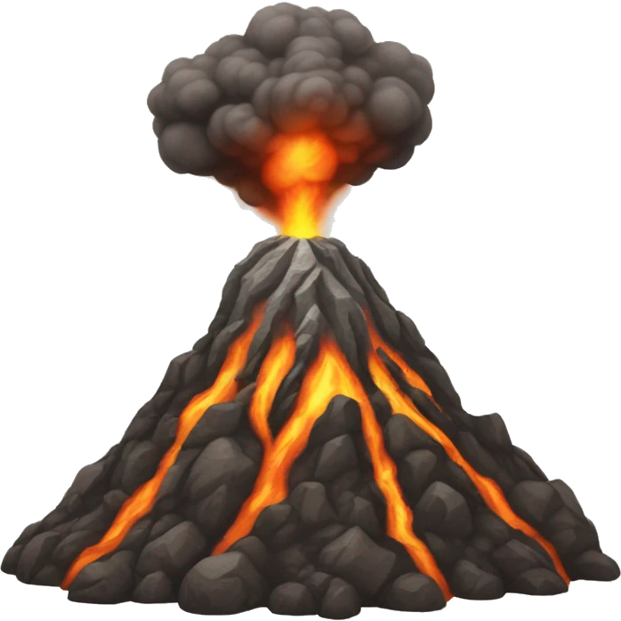 awakened volcano, ashes, fire, relief emoji