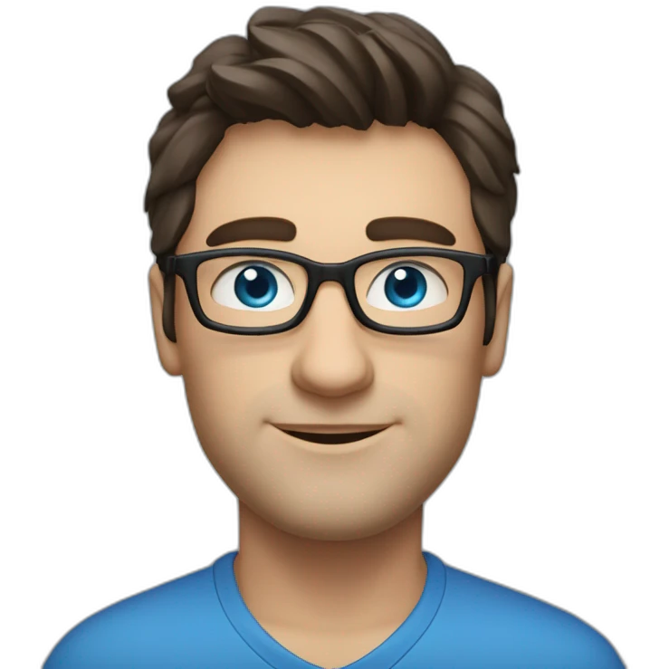 alex yurkevich, man with dark hair, blue eyes, glasses, developer, govar app founder emoji