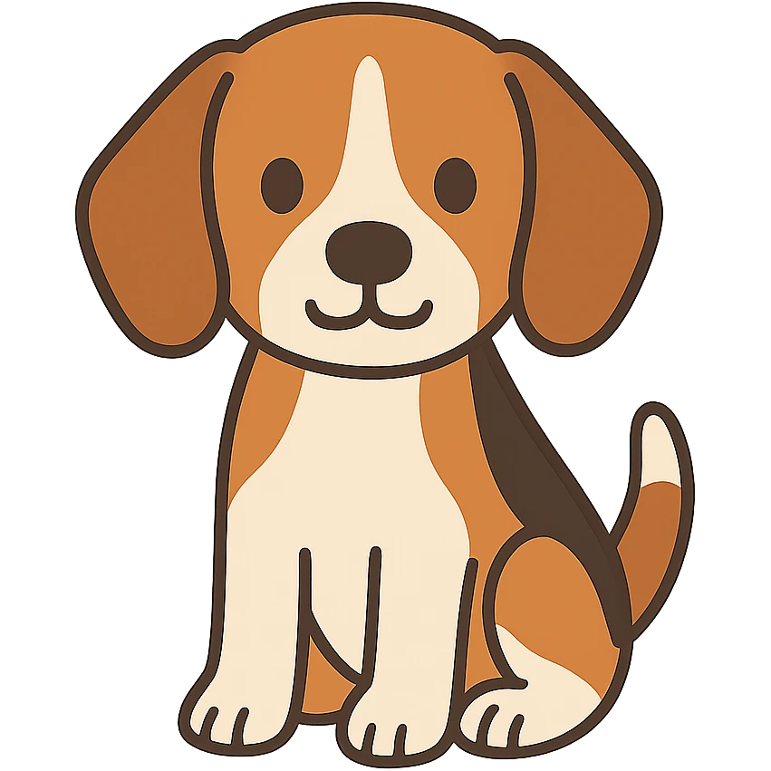 cute flat toon beagle vector emoji