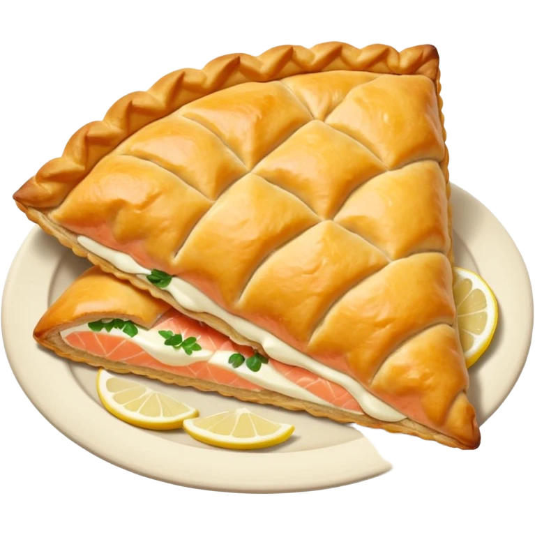 Karelian pasty with cream on top finnish with cream on top and salmon and lemon emoji