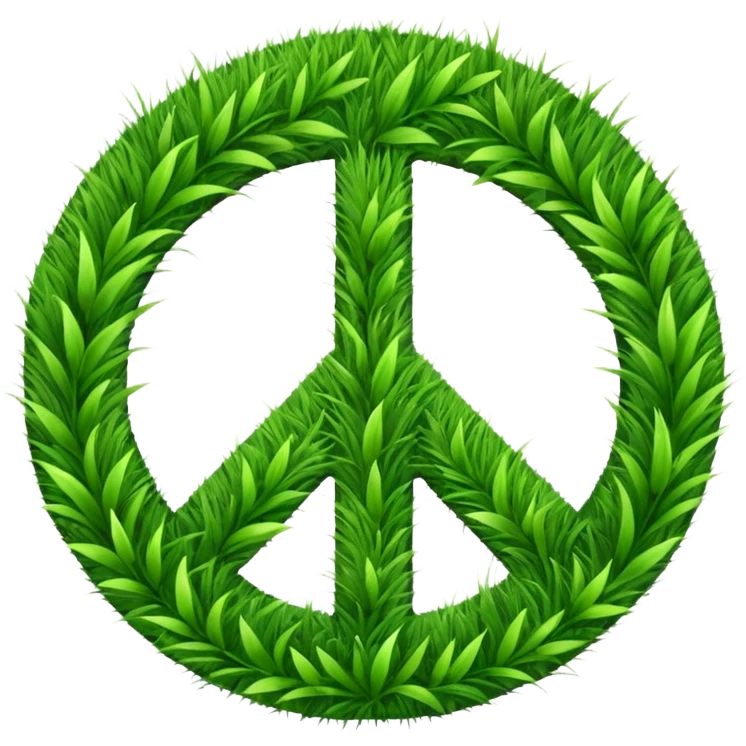 peace sign with grass emoji