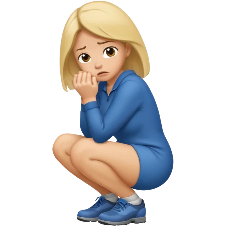 Woman squatting and pissing emoji
