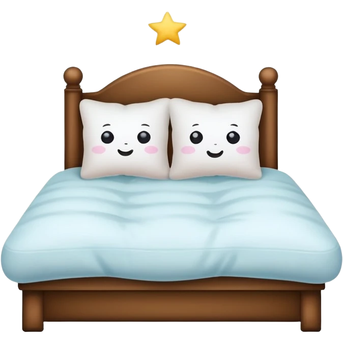 bed with a pillow and stars, calm and inviting emoji