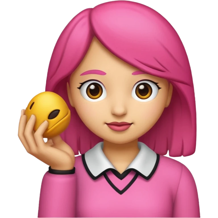 chica rosa pensando emoji