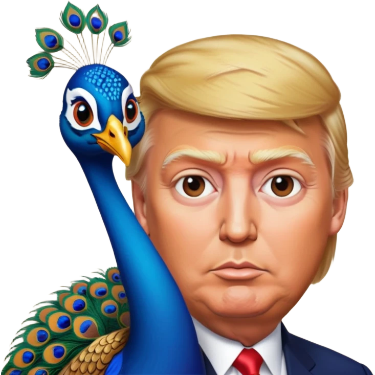 Naked Trump with a Peacock Russia  emoji