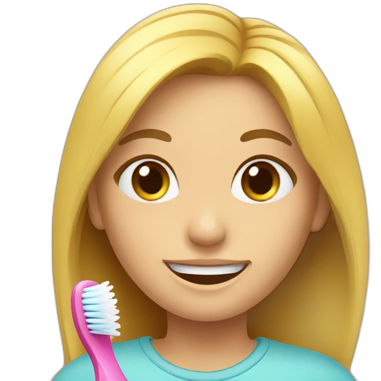 Girl Toothbrush emoji