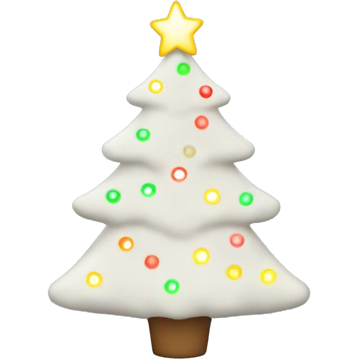 White Christmas tree with lights emoji