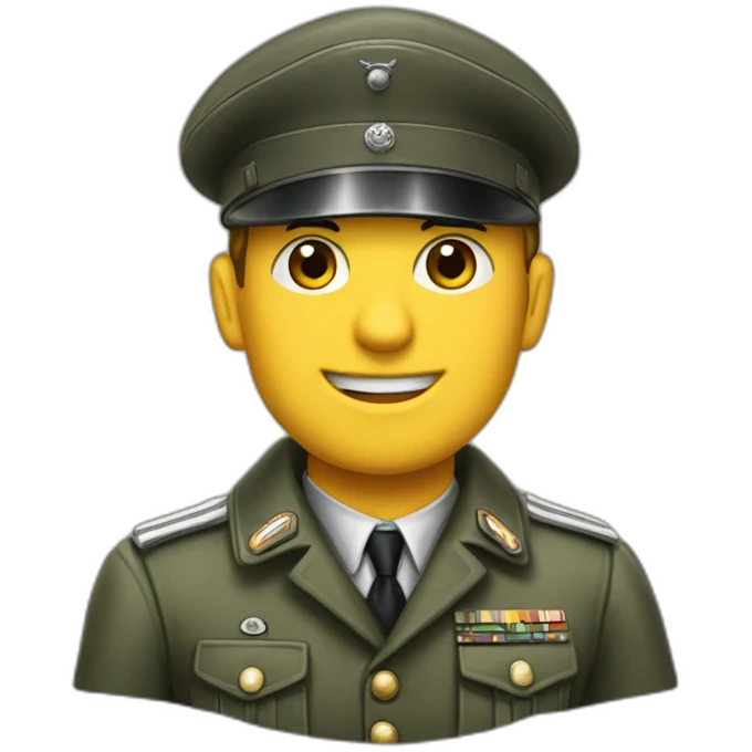 A German soldier wearing Ugo Boss clothes during 1940s emoji