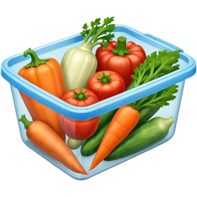 vegetables in plastic container emoji