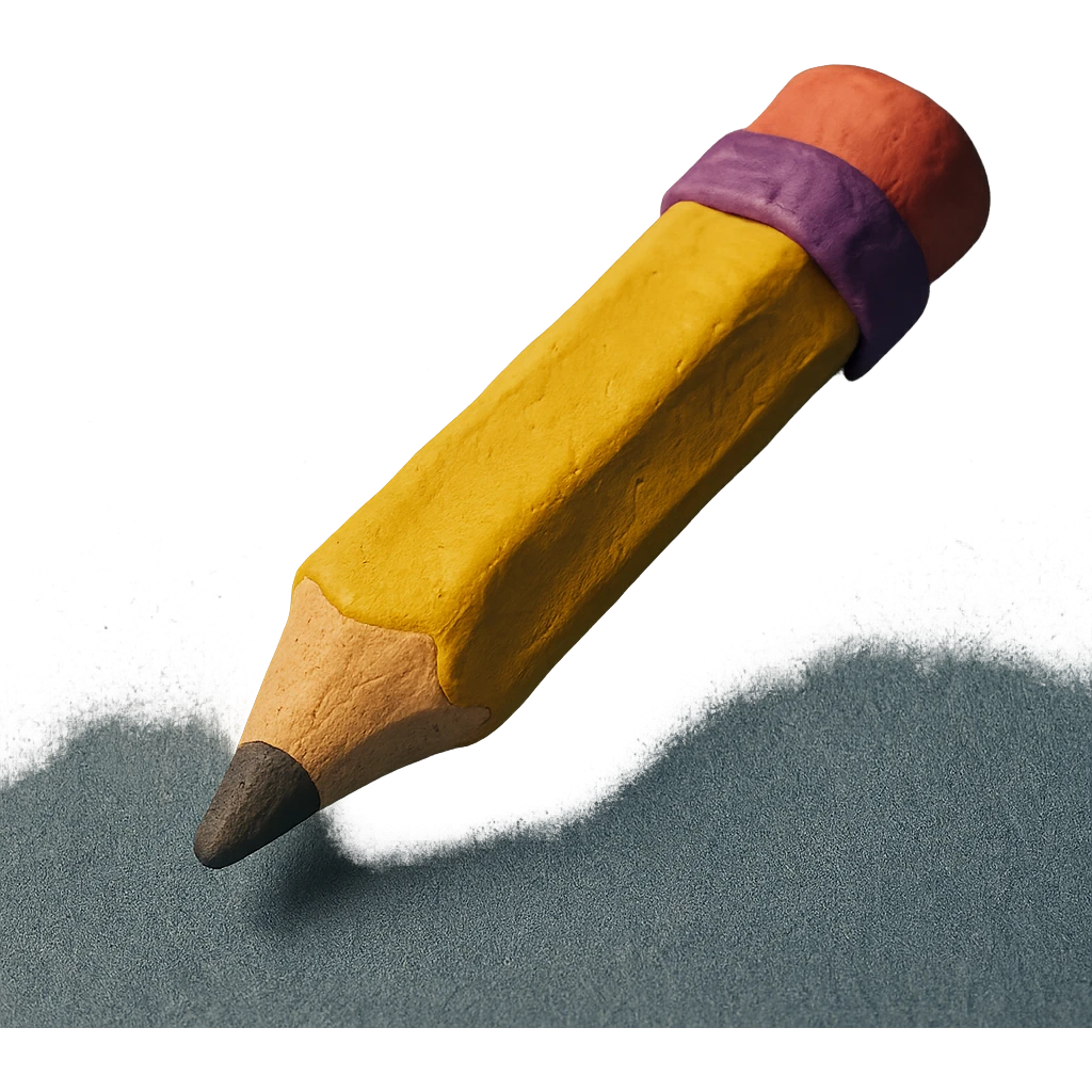 claymation style survey pencil emoji