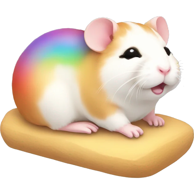 small sleep hamster rainbow body emoji