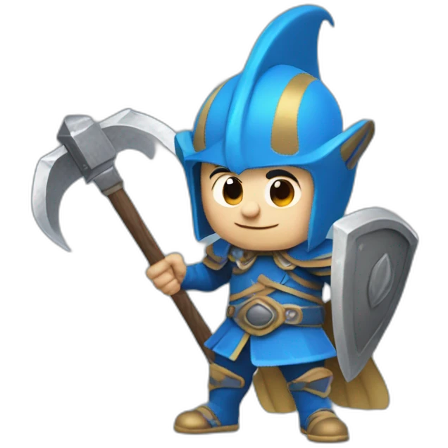 sportacus as a dwarf from dungeons and dragons with axes emoji