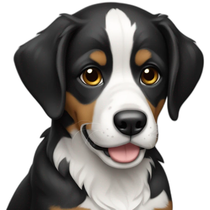 cachorro preto e branco emoji