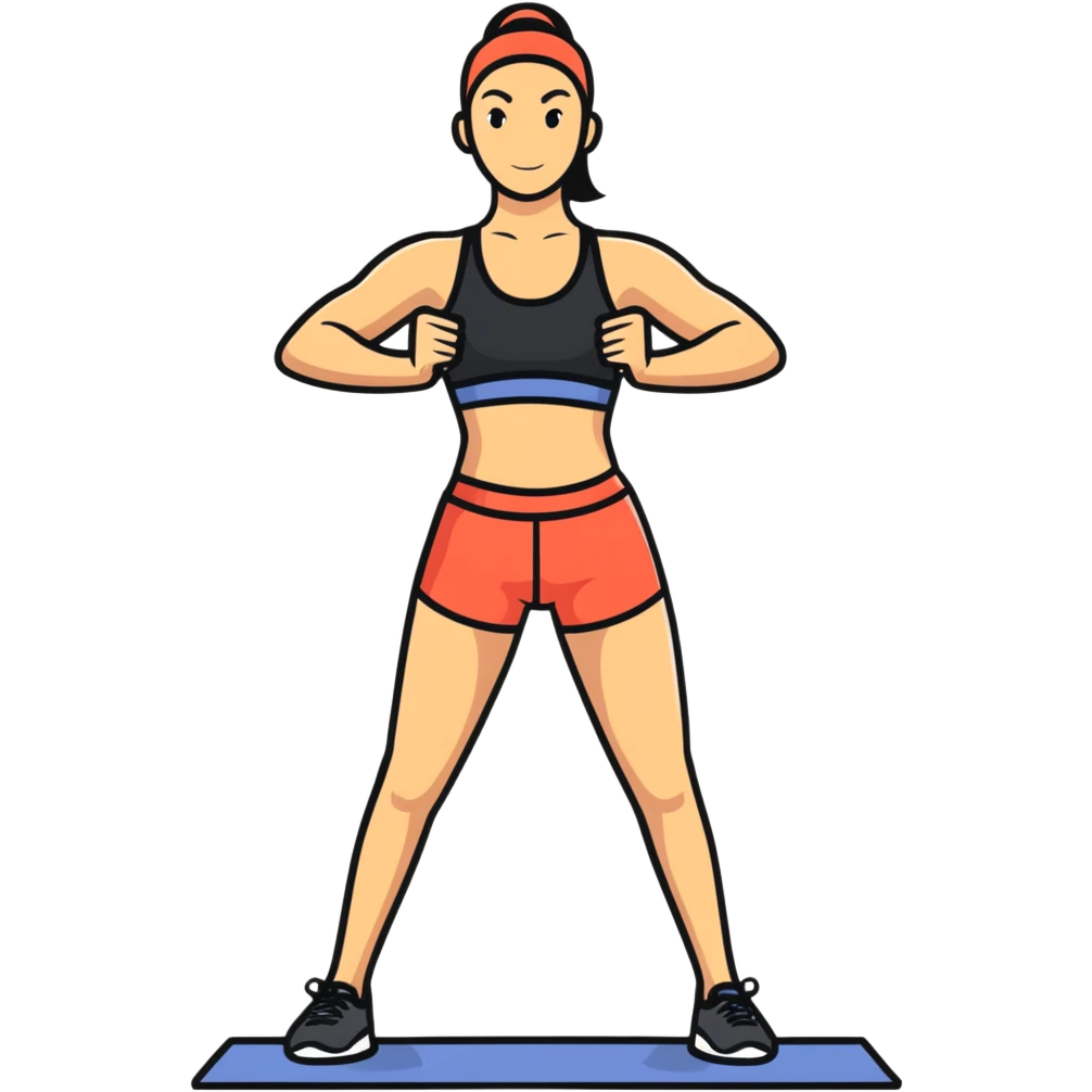 athletic woman exercising in standing position emoji