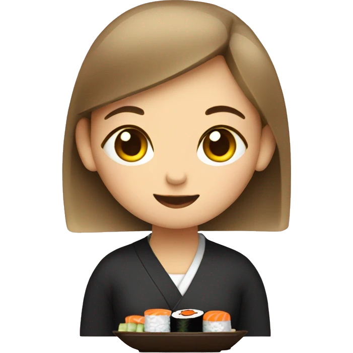 Girl eating sushi emoji