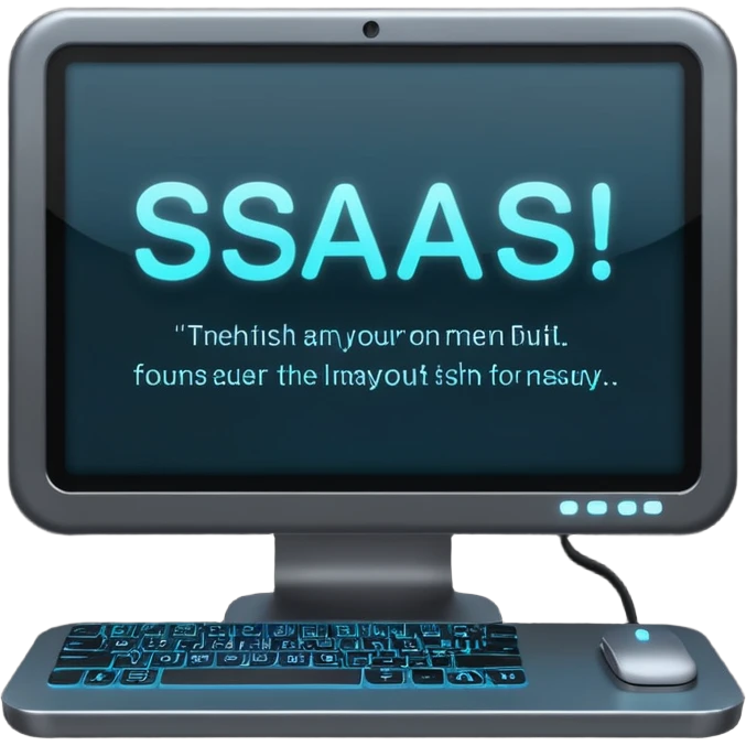 technical looking computer with text "SaaS" emoji