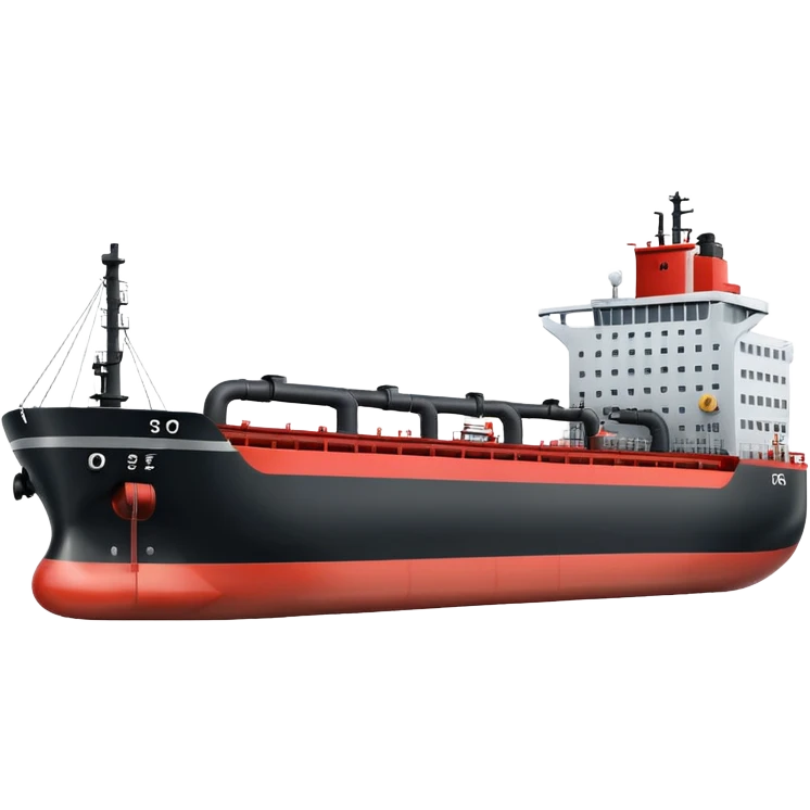 Generate fully black oil tanker ship emoji