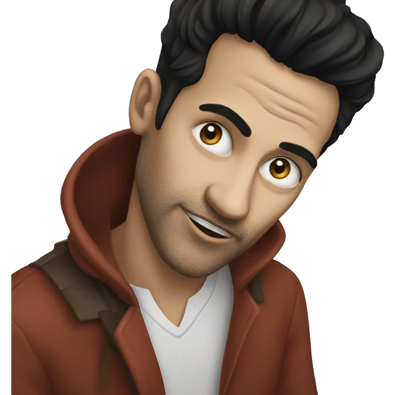 mysterious man with black hair emoji