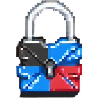 Padlock crafted from paper, origami lock emoji