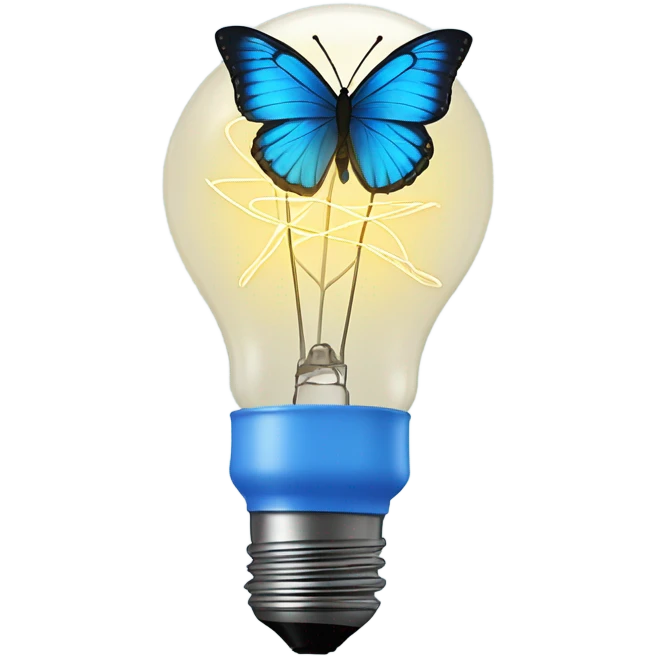 blue butterfly light bulb emoji