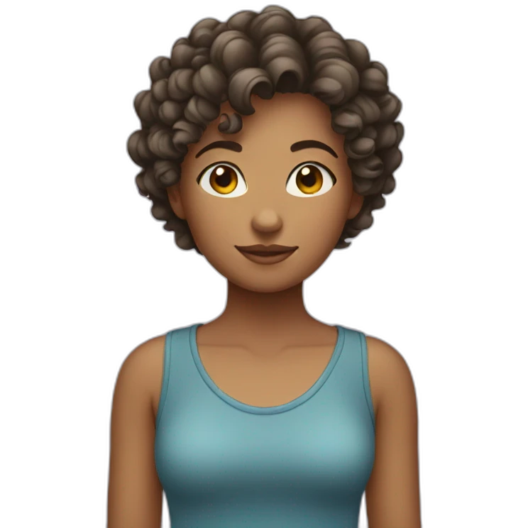girl with short curly hair emoji