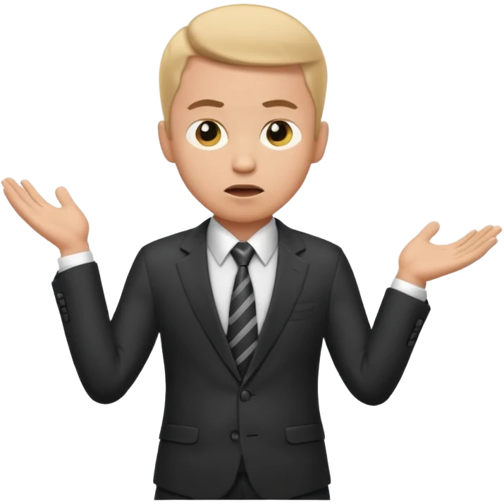 confused business men person shrug pose emoji