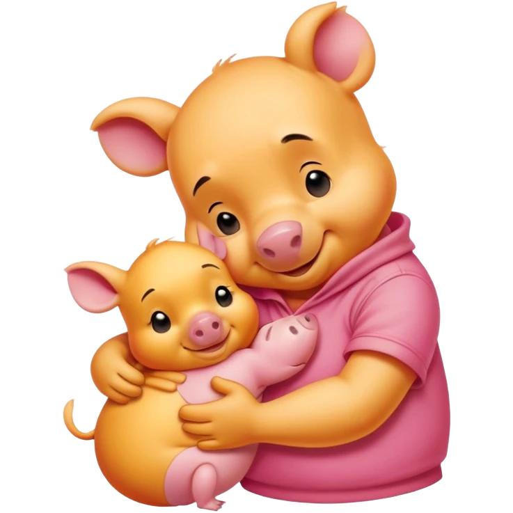Winnie the Pooh hugging piglet  emoji