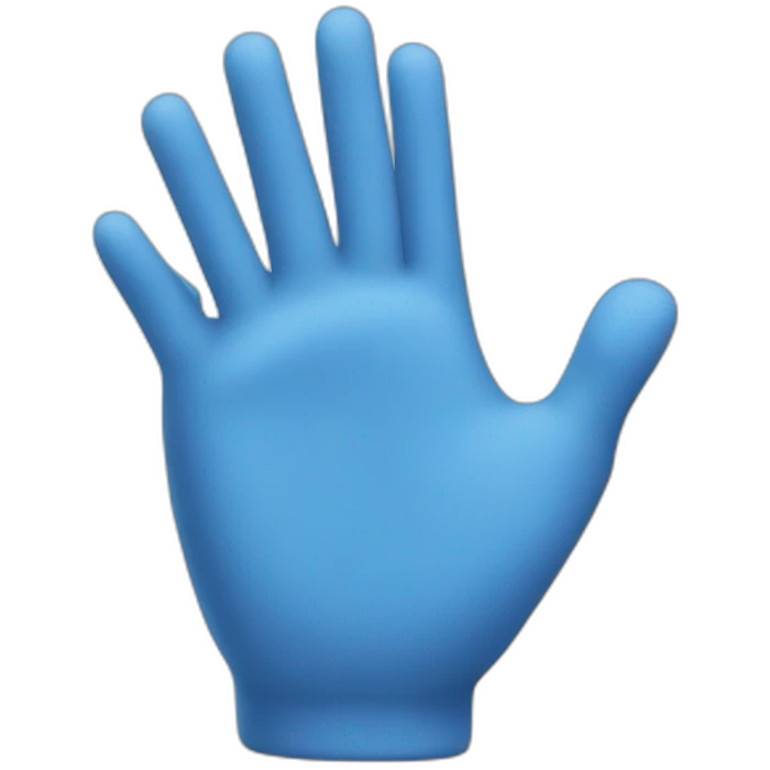 blue hand emoji