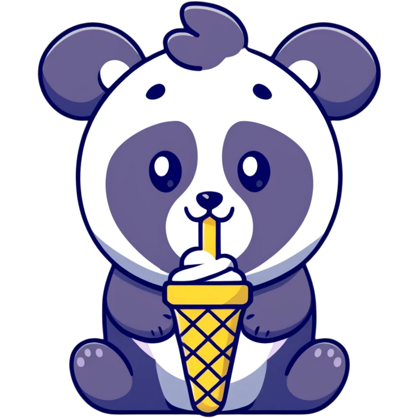 Panda eating ice cream emoji