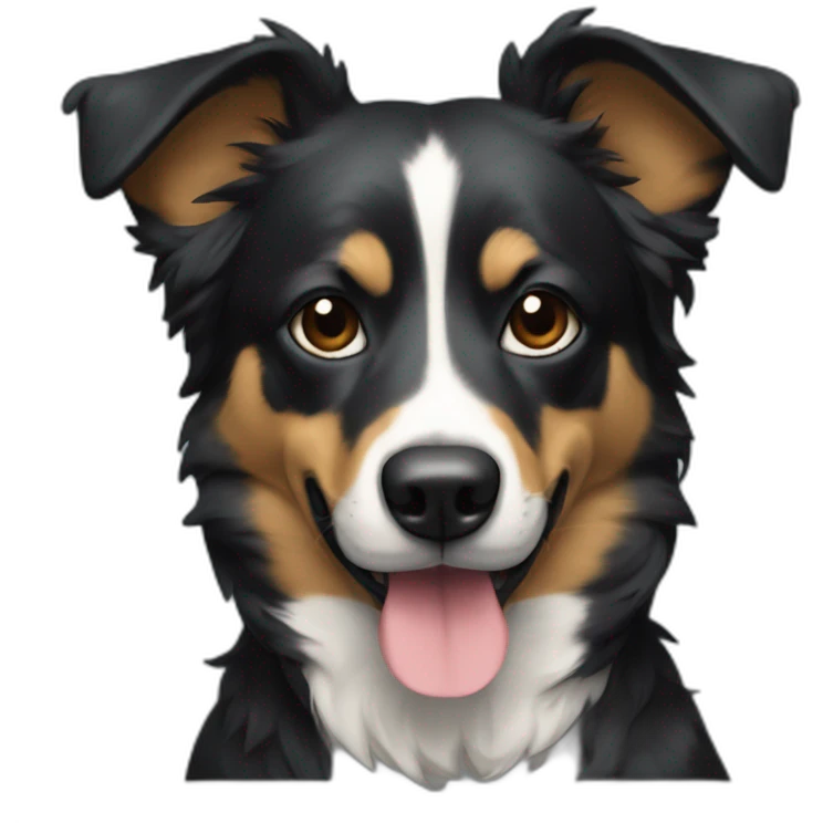 Chien border colis noir emoji