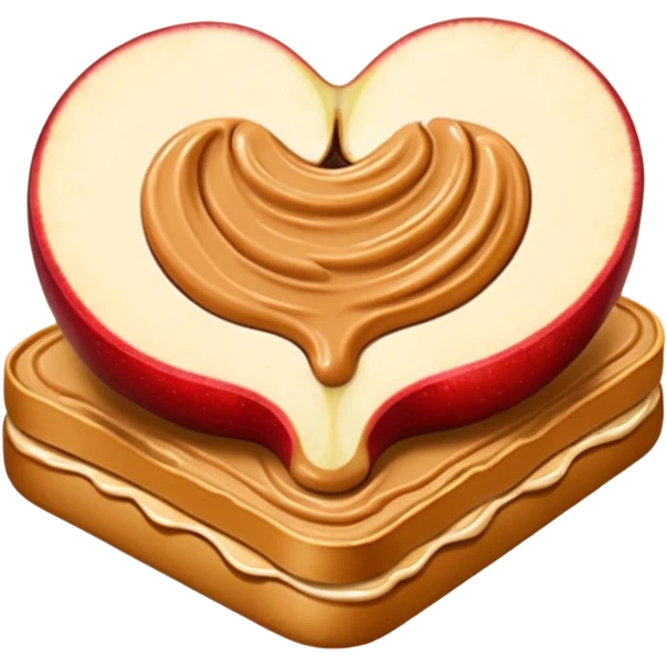 apple slices with peanut butter emoji