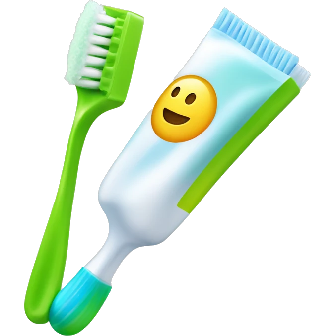 toothbrush and toothpaste side-by-sde emoji