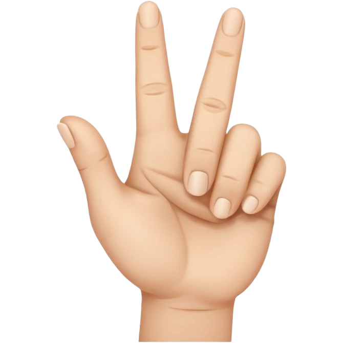Una mano haciendo la w con los dedos cruzados emoji