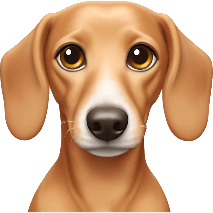 Light orange around eyes and ears and white body and nose dachshund emoji