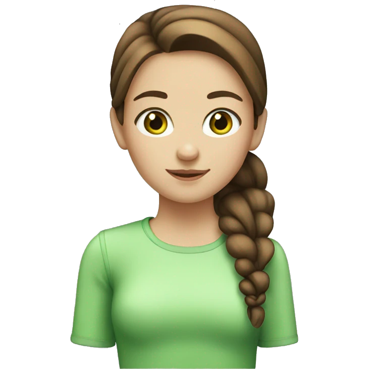 Girl with brown hair green eyes and ponytail emoji