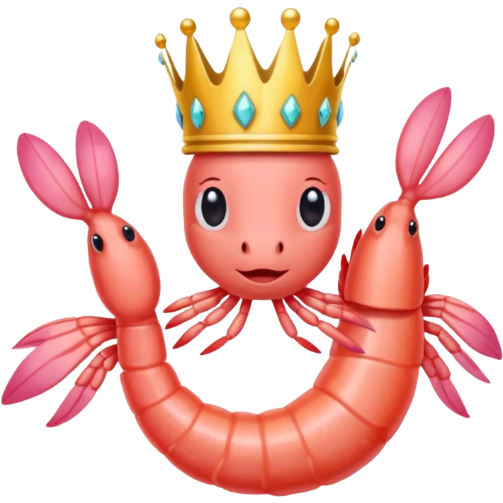 Shrimp with crown emoji