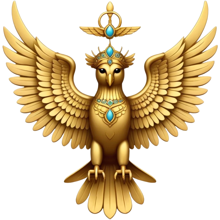 Ancient Persian Faravahar symbol with wings and human figure emoji