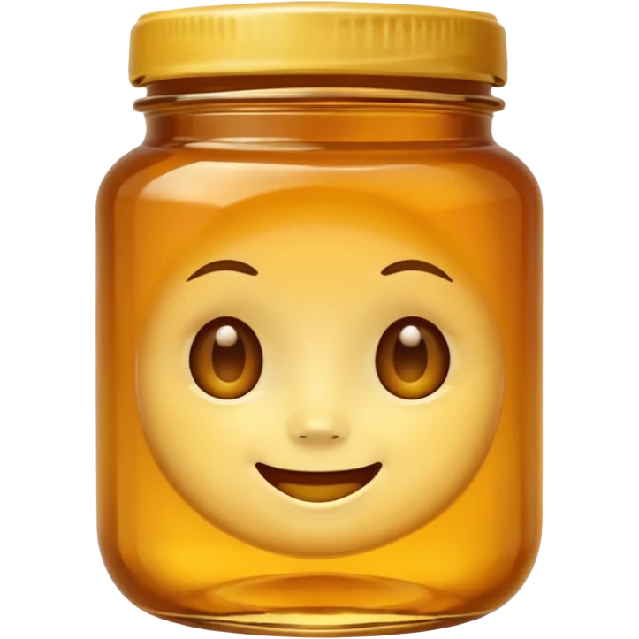 Jar of honey with a face  emoji