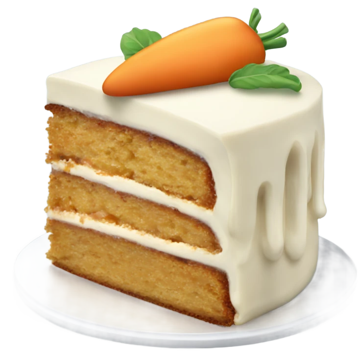 Carrot cake with peach and cream emoji