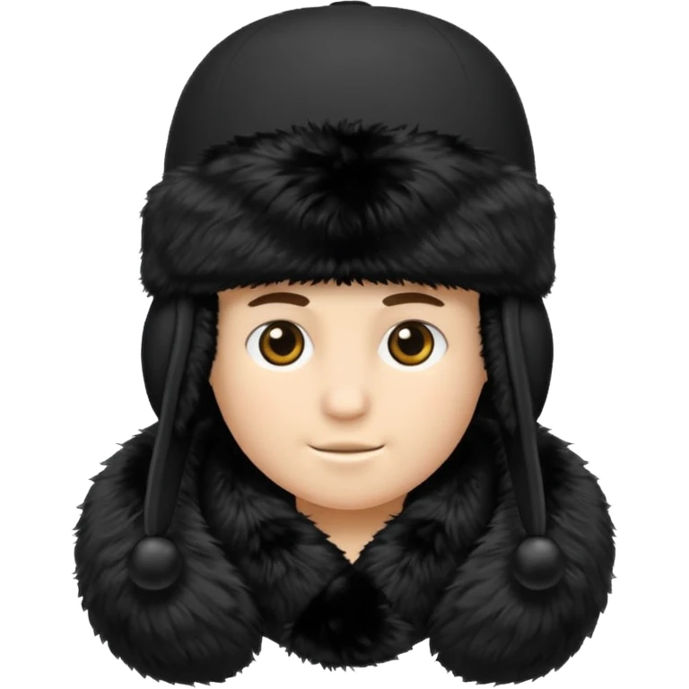 A blank Black ushanka hat emoji