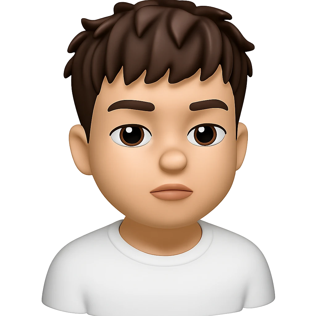 Convert this photo to a 3D emoji in Apple style, capturing the facial features and expression, with a smooth, rounded, and glossy look typical of Apple emojis. Remove the background. The style should resemble Apple 3D emojis with a smooth and glossy finish. emoji