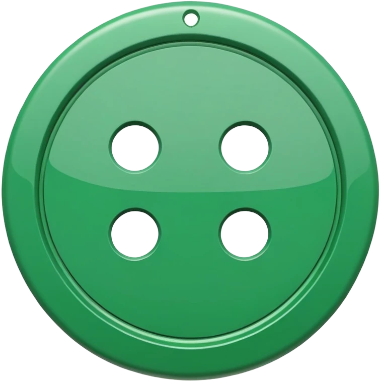 a big green button with holes in it  emoji