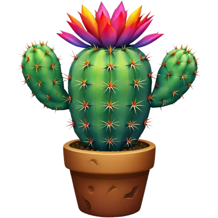 Rainbow cactus emoji