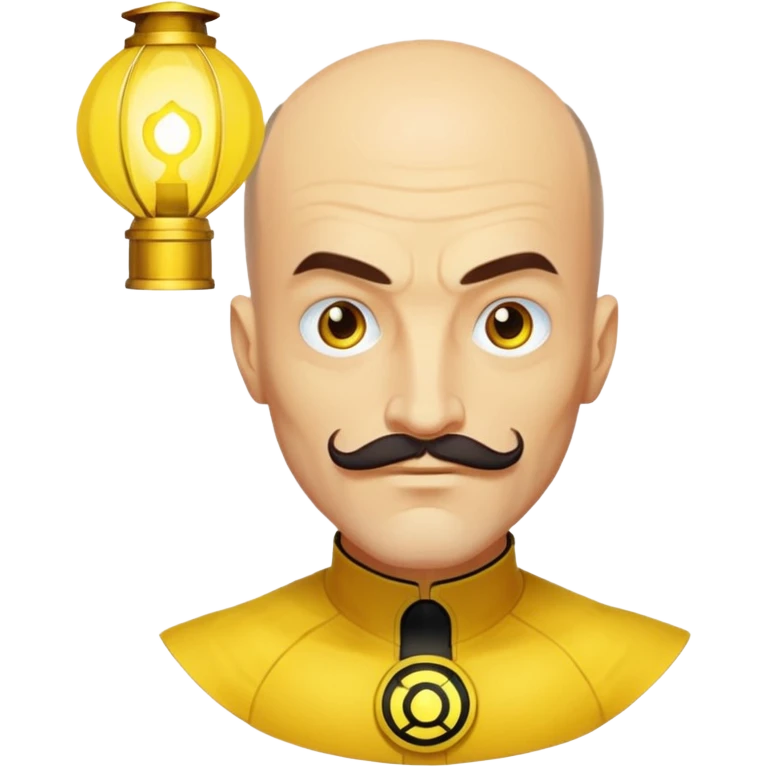 dc sinestro yellow lantern with mustache and balding head emoji