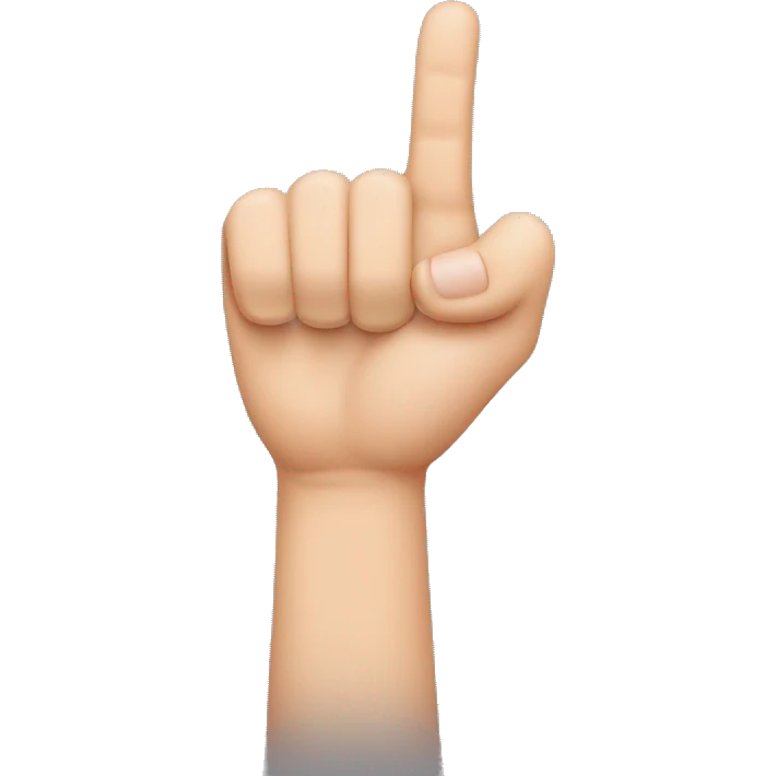 A hand but the thumb and the ring finger are down and the two other fingers are sticked emoji