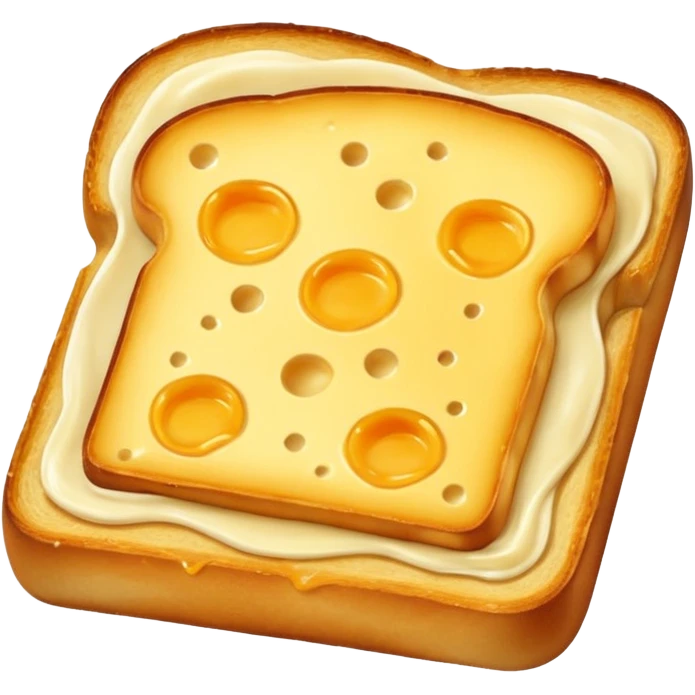 Closed cheese toast without a face emoji