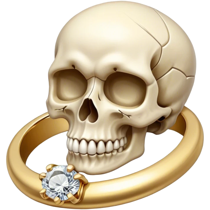 Skull wearing diamond ring  emoji