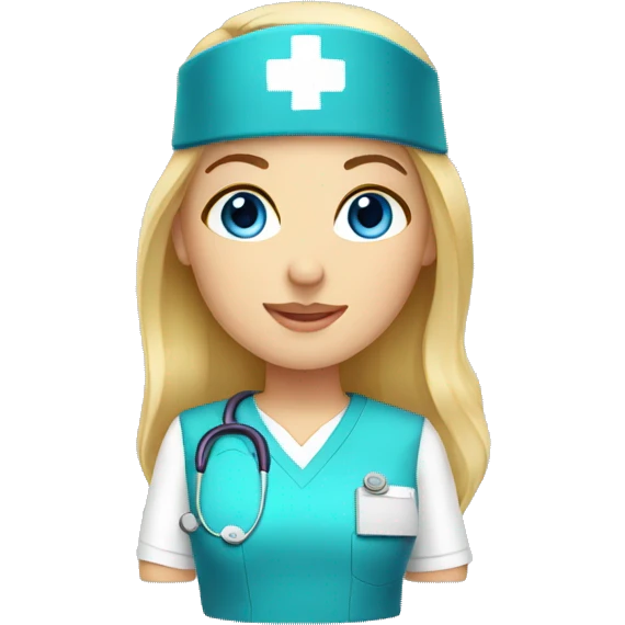 female blue eyes blonde nurse emoji