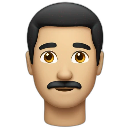 Man with black hair with a short black mustache emoji