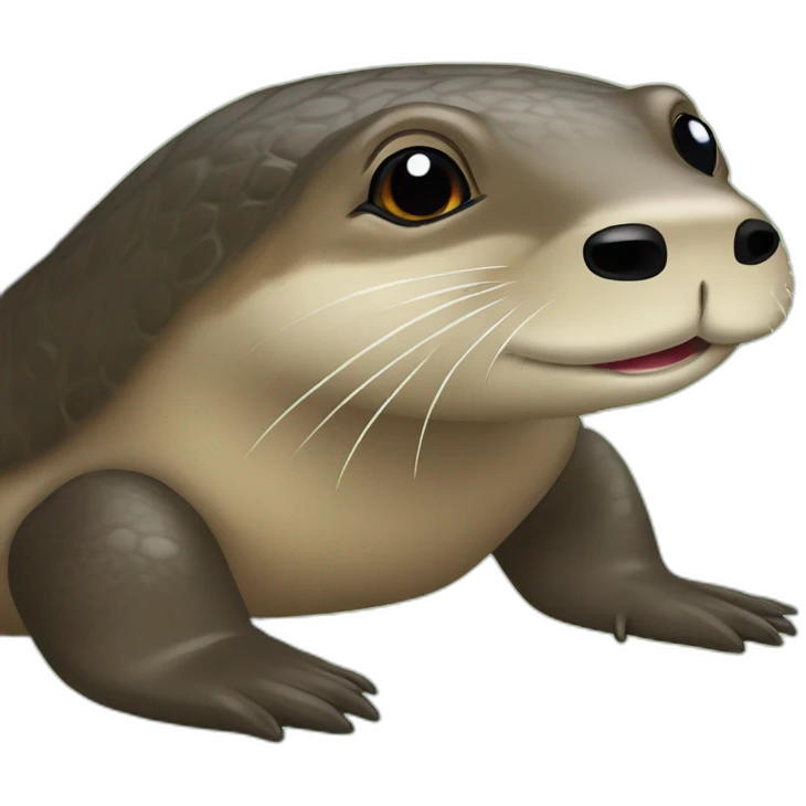 Une loutre sur une tortue emoji